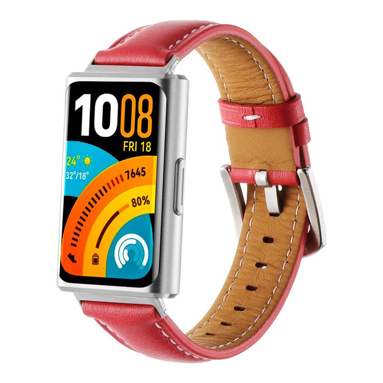 Cinturino per orologio in vera pelle liscia, For Huawei Band 11 / Band 11 Pro