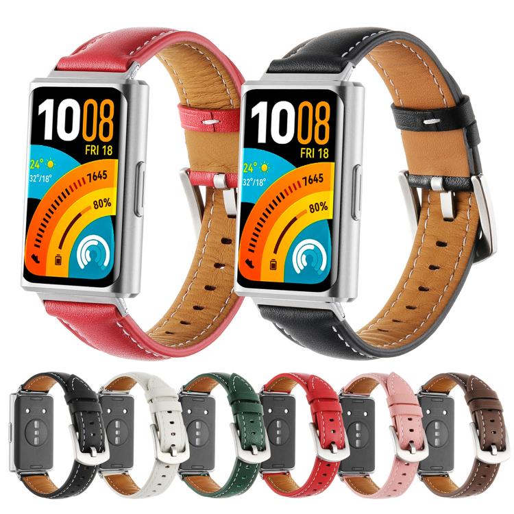 Cinturino per orologio in vera pelle liscia, For Huawei Band 11 / Band 11 Pro