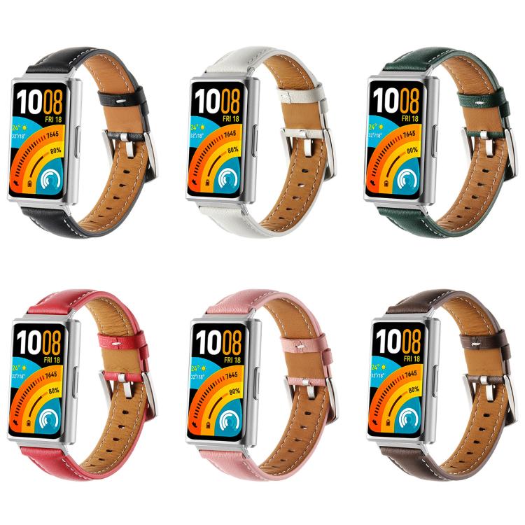 Cinturino per orologio in vera pelle liscia, For Huawei Band 11 / Band 11 Pro