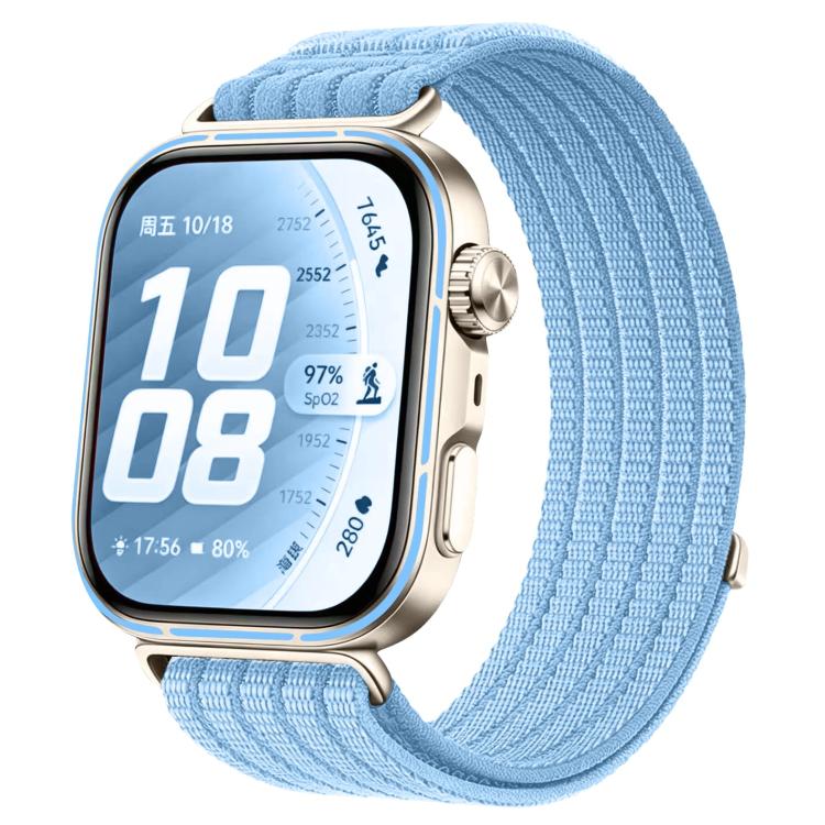 Cinturino per orologio in nylon intrecciato traspirante, leggero come una nuvola, con cassa in metallo., For Huawei Watch Fit 5 / Fit 5 Pro