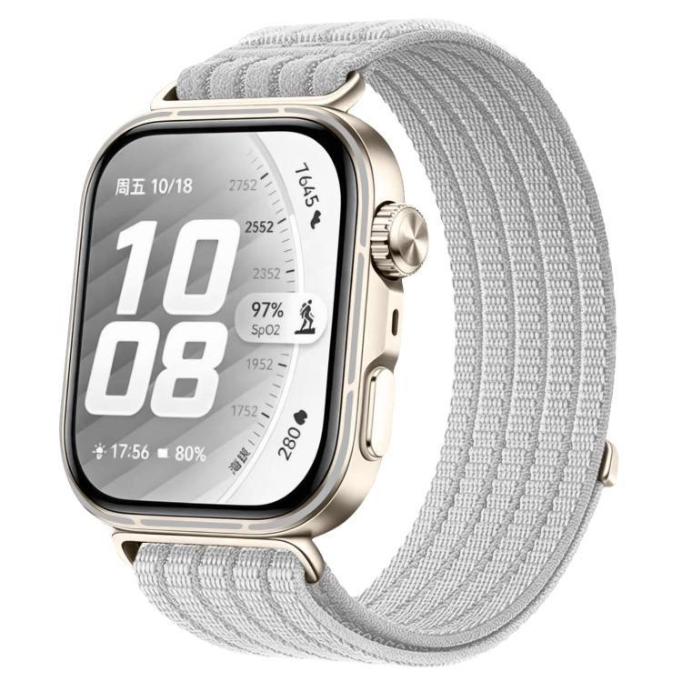 Cinturino per orologio in nylon intrecciato traspirante, leggero come una nuvola, con cassa in metallo., For Huawei Watch Fit 5 / Fit 5 Pro