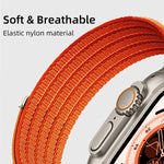 Cinturino per orologio in nylon intrecciato traspirante, leggero come una nuvola, con cassa in metallo., For Apple Watch 46mm / 49mm / 45mm / 44mm, For Apple Watch 42mm / 41mm / 40mm / 38mm