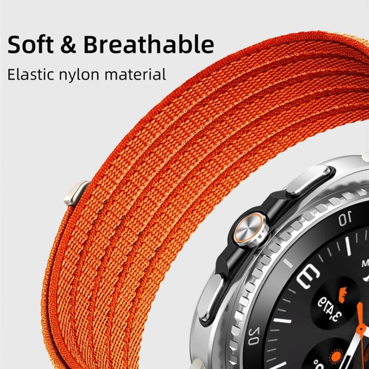Cinturino per orologio in nylon intrecciato traspirante, leggero come una nuvola, con cassa in metallo., For Samsung Galaxy Watch8 / Watch8 Classic