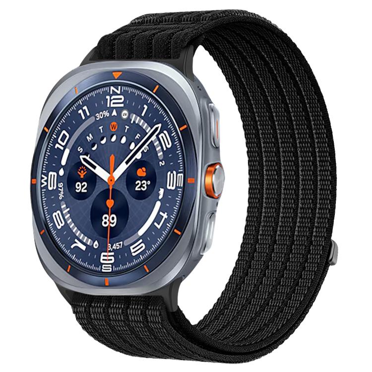 Cinturino per orologio in nylon intrecciato traspirante, leggero come una nuvola, con cassa in metallo., For Samsung Galaxy Watch Ultra 47mm / Ultra 2025