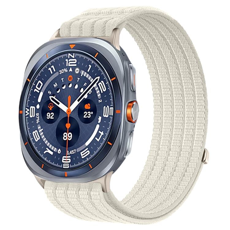 Cinturino per orologio in nylon intrecciato traspirante, leggero come una nuvola, con cassa in metallo., For Samsung Galaxy Watch Ultra 47mm / Ultra 2025