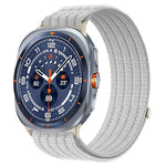 Cinturino per orologio in nylon intrecciato traspirante, leggero come una nuvola, con cassa in metallo., For Samsung Galaxy Watch Ultra 47mm / Ultra 2025