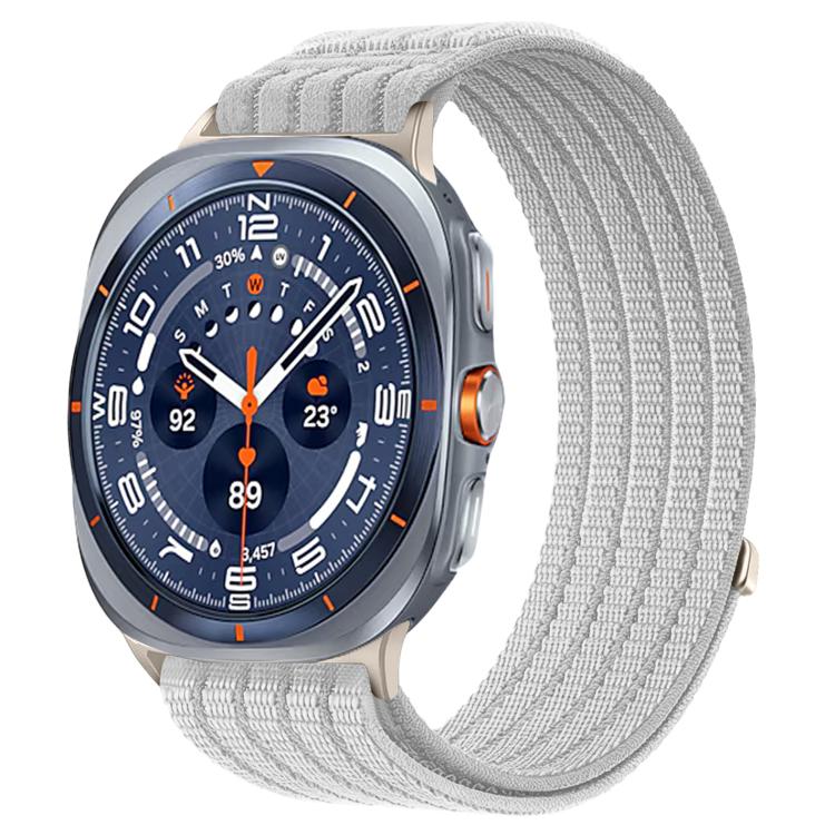 Cinturino per orologio in nylon intrecciato traspirante, leggero come una nuvola, con cassa in metallo., For Samsung Galaxy Watch Ultra 47mm / Ultra 2025