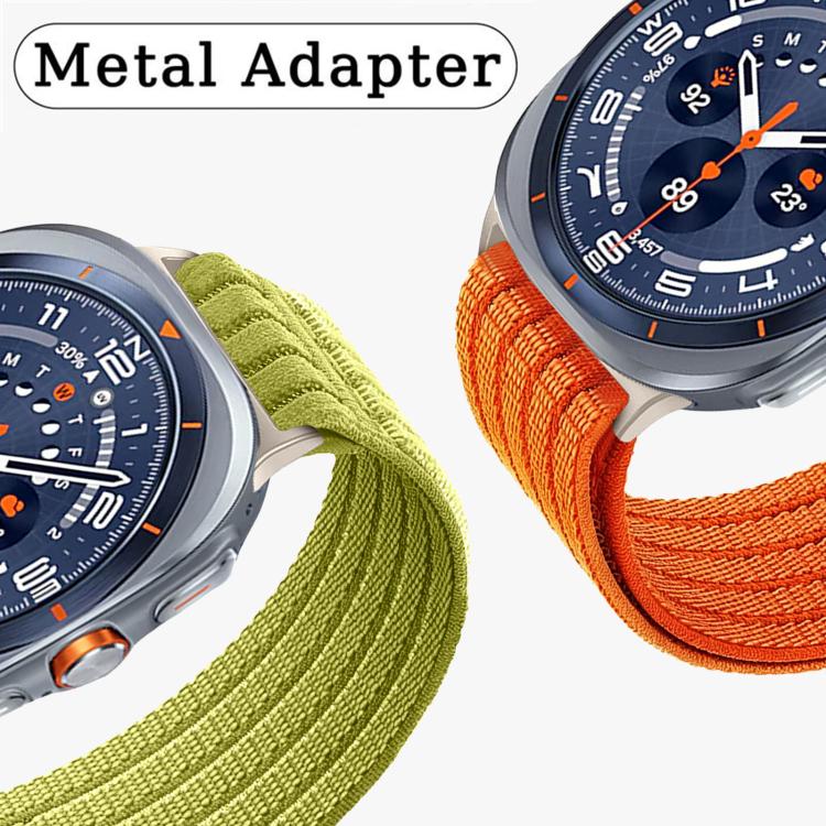 Cinturino per orologio in nylon intrecciato traspirante, leggero come una nuvola, con cassa in metallo., For Samsung Galaxy Watch Ultra 47mm / Ultra 2025