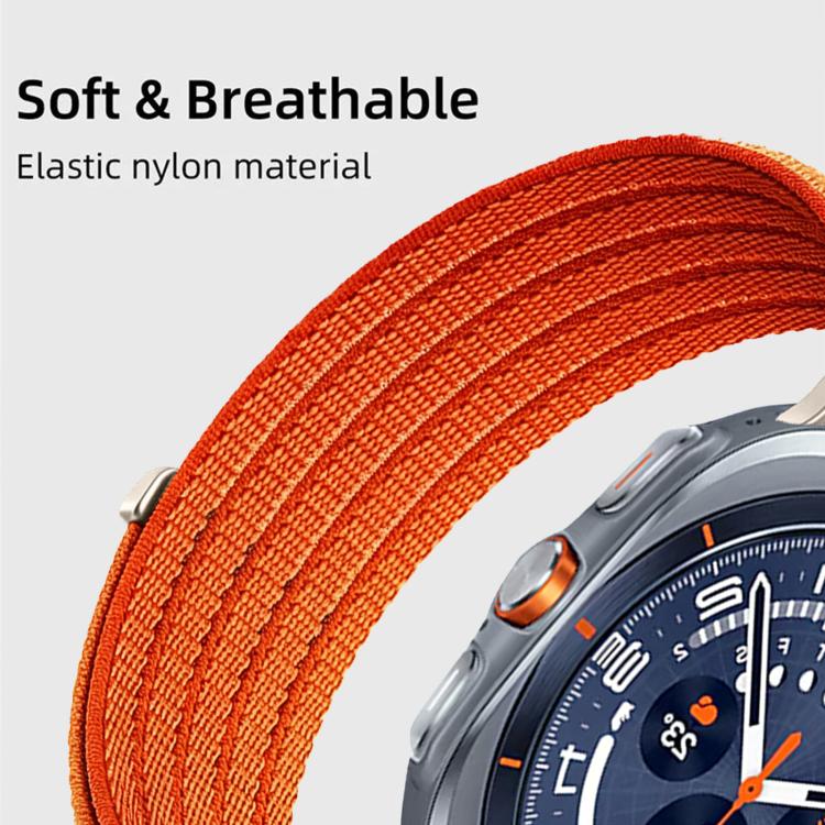 Cinturino per orologio in nylon intrecciato traspirante, leggero come una nuvola, con cassa in metallo., For Samsung Galaxy Watch Ultra 47mm / Ultra 2025