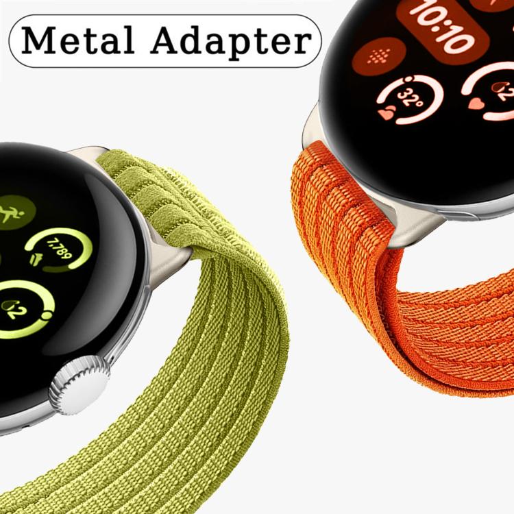 Cinturino per orologio in nylon intrecciato traspirante, leggero come una nuvola, con cassa in metallo., For Google Pixel Watch 4 / Watch 3 45mm, For Google Pixel Watch 4 / 3 / 2 / 1 41mm