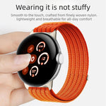 Cinturino per orologio in nylon intrecciato traspirante, leggero come una nuvola, con cassa in metallo., For Google Pixel Watch 4 / Watch 3 45mm, For Google Pixel Watch 4 / 3 / 2 / 1 41mm