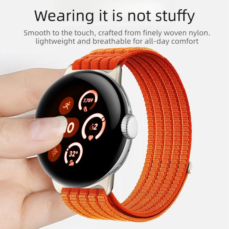 Cinturino per orologio in nylon intrecciato traspirante, leggero come una nuvola, con cassa in metallo., For Google Pixel Watch 4 / Watch 3 45mm, For Google Pixel Watch 4 / 3 / 2 / 1 41mm