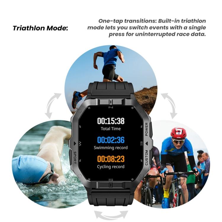 Smartwatch C32Pro con schermo a colori da 1,75 pollici, chiamate Bluetooth, supporto per il monitoraggio della salute e diverse modalità sportive.