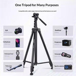 Treppiede professionale estensibile YUNTENG VCT-4000 per fotocamere DSLR, smartphone e videocamere, con lunghezza massima di 400 cm., VCT-4000