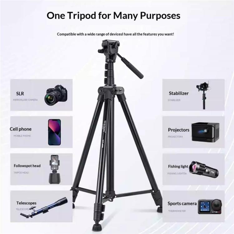 Treppiede professionale estensibile YUNTENG VCT-4000 per fotocamere DSLR, smartphone e videocamere, con lunghezza massima di 400 cm., VCT-4000