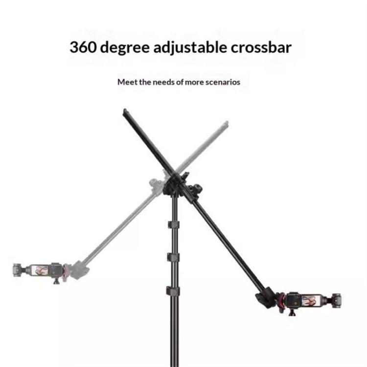 Treppiede YUNTENG VCT-5288 con barra trasversale regolabile a 360 gradi e estensione fino a 205 cm., VCT-5288