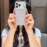 Custodia per telefono in TPU con bracciale a catena con motivo a rose fresche, For iPhone 17 Pro Max, For iPhone 17 Pro, For iPhone 17, For iPhone Air, For iPhone 16 Pro Max, For iPhone 16 Pro