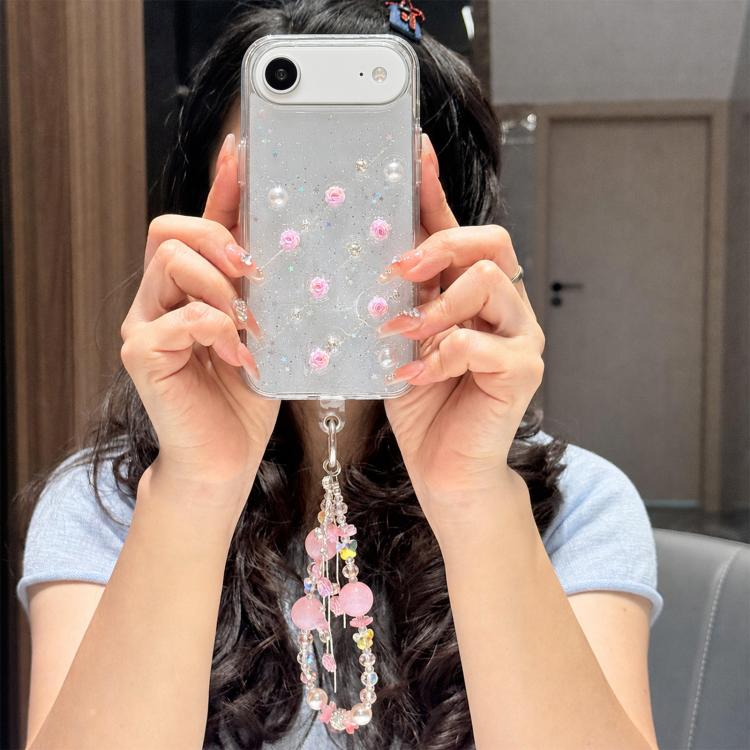Custodia per telefono in TPU con bracciale a catena con motivo a rose fresche, For iPhone 17 Pro Max, For iPhone 17 Pro, For iPhone 17, For iPhone Air, For iPhone 16 Pro Max, For iPhone 16 Pro