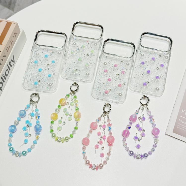 Custodia per telefono in TPU con bracciale a catena con motivo a rose fresche, For iPhone 17 Pro Max, For iPhone 17 Pro, For iPhone 17, For iPhone Air, For iPhone 16 Pro Max, For iPhone 16 Pro
