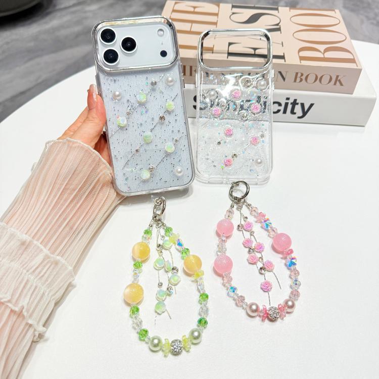 Custodia per telefono in TPU con bracciale a catena con motivo a rose fresche, For iPhone 17 Pro Max, For iPhone 17 Pro, For iPhone 17, For iPhone Air, For iPhone 16 Pro Max, For iPhone 16 Pro