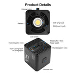 VLOGLITE P100RGB 2700K-6500K Illuminazione da studio ricaricabile wireless per fotografia 100W Lampada COB, P100RGB