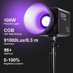 VLOGLITE P100RGB 2700K-6500K Illuminazione da studio ricaricabile wireless per fotografia 100W Lampada COB, P100RGB
