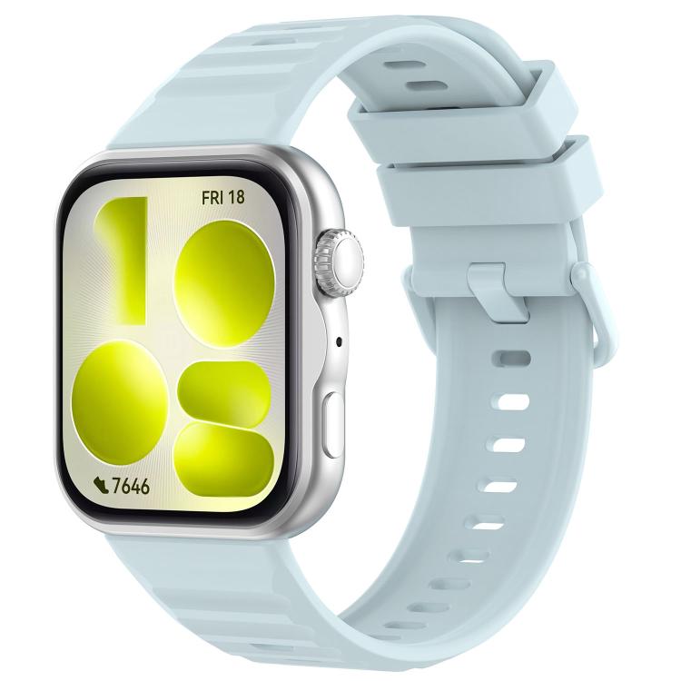 Cinturino in silicone tinta unita con fibbia colorata a trama ondulata., For Huawei Watch Fit 5 / Fit 5 Pro