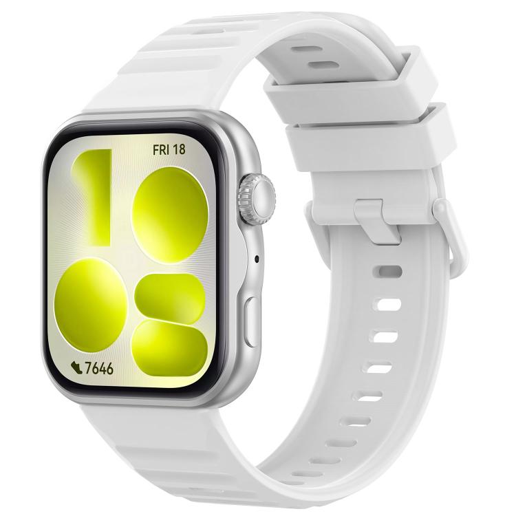 Cinturino in silicone tinta unita con fibbia colorata a trama ondulata., For Huawei Watch Fit 5 / Fit 5 Pro