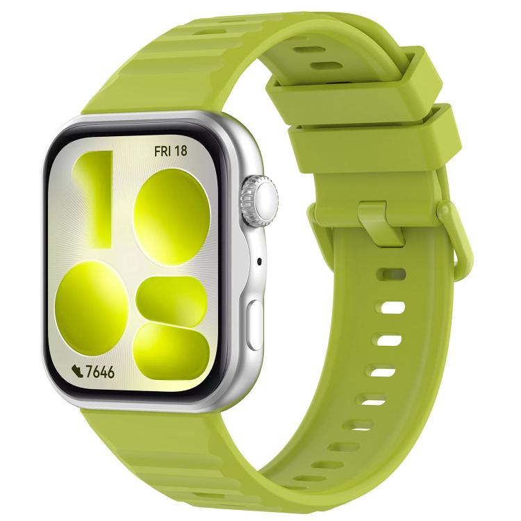 Cinturino in silicone tinta unita con fibbia colorata a trama ondulata., For Huawei Watch Fit 5 / Fit 5 Pro