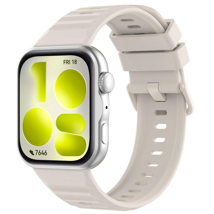 Cinturino in silicone tinta unita con fibbia colorata a trama ondulata., For Huawei Watch Fit 5 / Fit 5 Pro