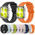 Cinturino in silicone tinta unita con fibbia colorata a trama ondulata., For Huawei Watch Fit 5 / Fit 5 Pro