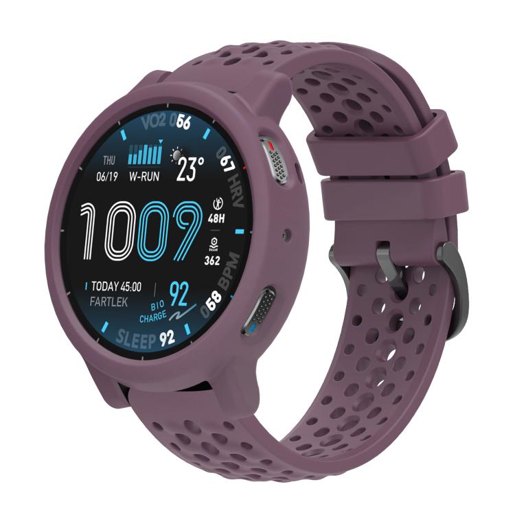 Custodia morbida in silicone e cinturino in silicone traforato a tinta unita., For Amazfit Active Max