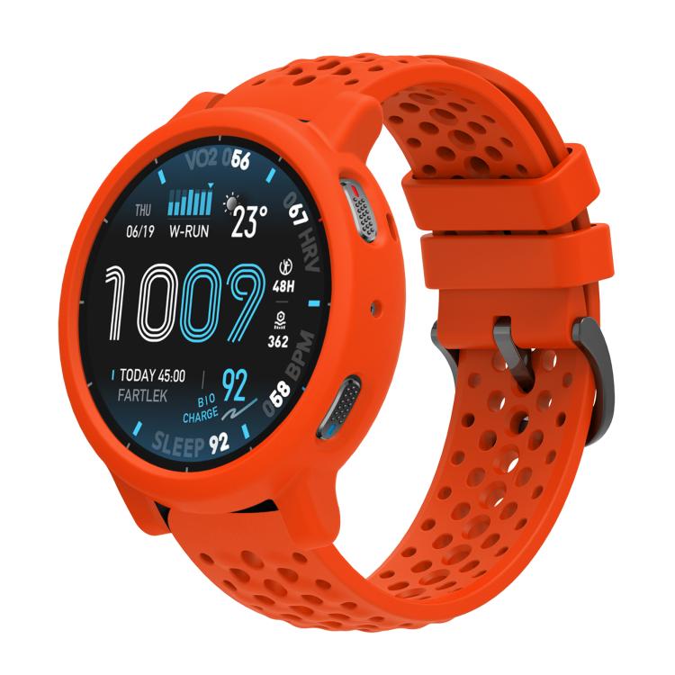 Custodia morbida in silicone e cinturino in silicone traforato a tinta unita., For Amazfit Active Max