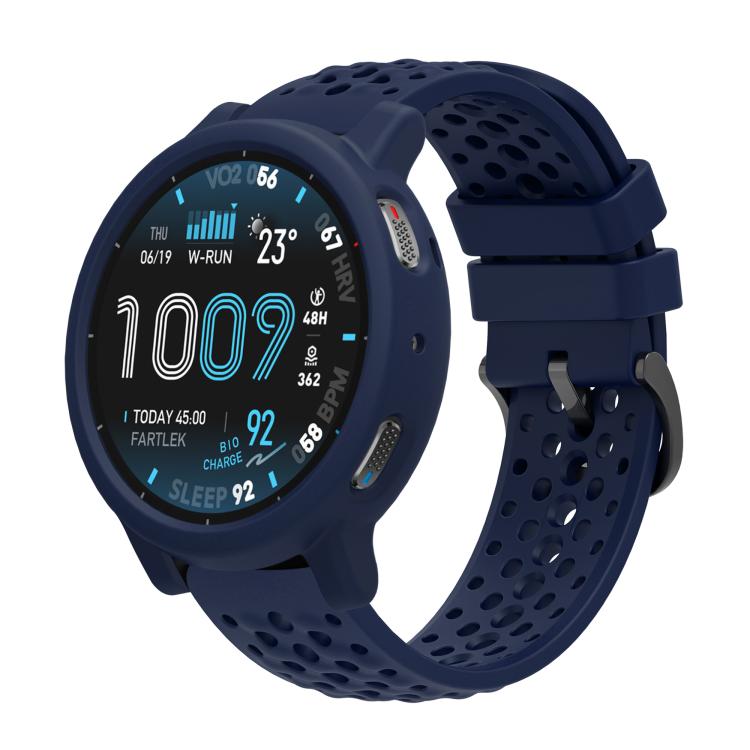 Custodia morbida in silicone e cinturino in silicone traforato a tinta unita., For Amazfit Active Max