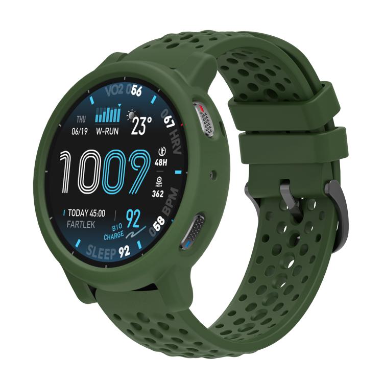 Custodia morbida in silicone e cinturino in silicone traforato a tinta unita., For Amazfit Active Max