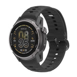 Cinturino per orologio in silicone nero a tinta unita con texture ondulata e fibbia ad ardiglione., For COROS APEX 4 46mm, For COROS APEX 4 42mm
