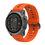 Cinturino per orologio in silicone nero a tinta unita con texture ondulata e fibbia ad ardiglione., For COROS APEX 4 46mm, For COROS APEX 4 42mm