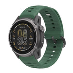 Cinturino per orologio in silicone nero a tinta unita con texture ondulata e fibbia ad ardiglione., For COROS APEX 4 46mm, For COROS APEX 4 42mm