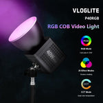 VLOGLITE P40RGB Luce video COB RGB da 40W per fotografia e studio, con 20 modalità effetti., P40RGB