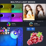 VLOGLITE P40RGB Luce video COB RGB da 40W per fotografia e studio, con 20 modalità effetti., P40RGB
