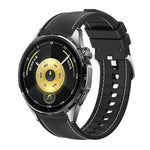Cinturino per orologio in silicone ibrido con cuciture a vista e similpelle vegana., 20mm, 22mm