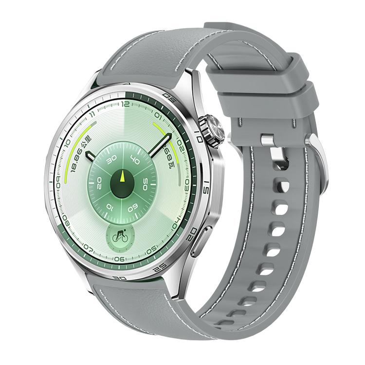 Cinturino per orologio in silicone ibrido con cuciture a vista e similpelle vegana., 20mm, 22mm