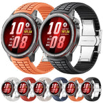 Cinturino per orologio in silicone con fibbia pieghevole e texture zigrinata., For Huawei Watch GT Runner 2