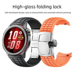 Cinturino per orologio in silicone con fibbia pieghevole e texture zigrinata., For Huawei Watch GT Runner 2