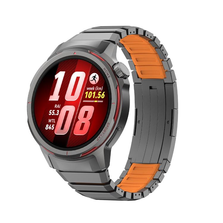 Cinturino per orologio ibrido in titanio e silicone con chiusura pieghevole a pressione, For Huawei Watch GT Runner 2
