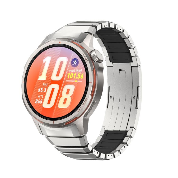 Cinturino per orologio ibrido in titanio e silicone con chiusura pieghevole a pressione, For Huawei Watch GT Runner 2