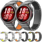 Cinturino per orologio ibrido in titanio e silicone con chiusura pieghevole a pressione, For Huawei Watch GT Runner 2