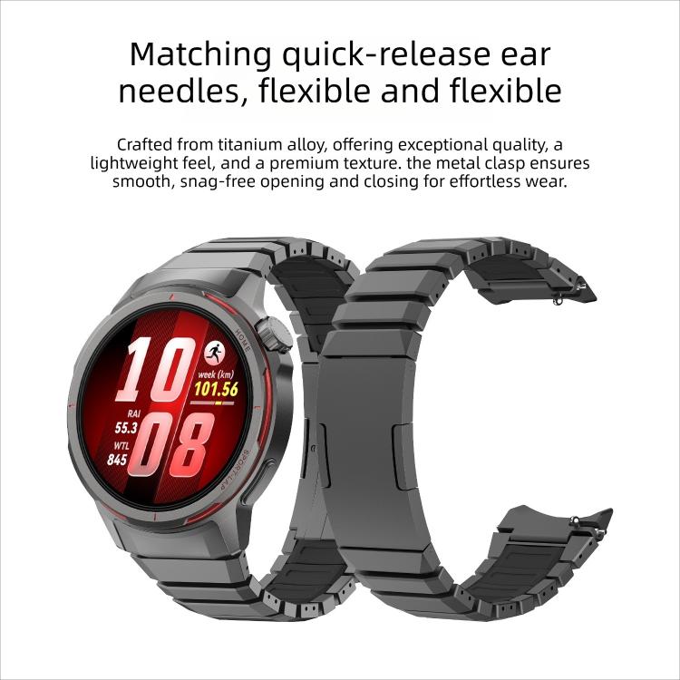 Cinturino per orologio ibrido in titanio e silicone con chiusura pieghevole a pressione, For Huawei Watch GT Runner 2