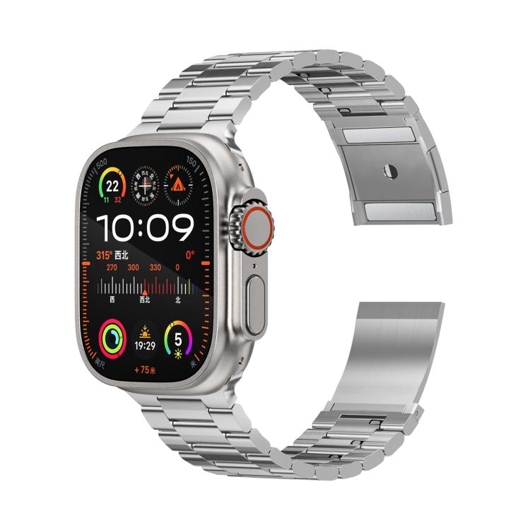 Cinturino per orologio in lega di titanio con chiusura magnetica a tre perline, For Apple Watch 46mm / 49mm / 45mm / 44mm, For Apple Watch 42mm / 41mm / 40mm / 38mm