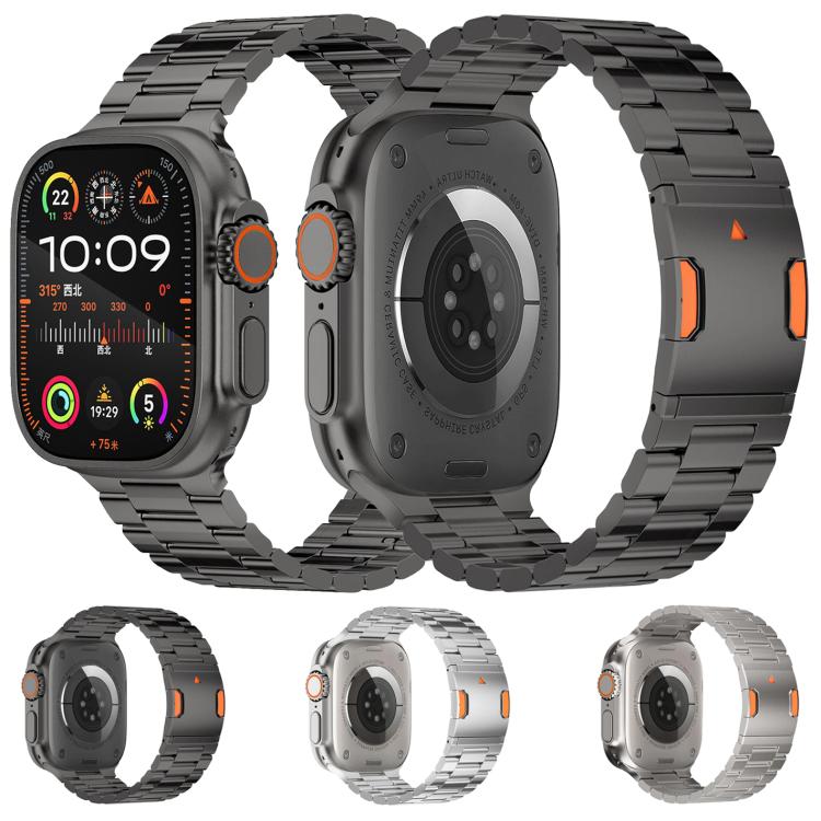 Cinturino per orologio in lega di titanio con chiusura magnetica a tre perline, For Apple Watch 46mm / 49mm / 45mm / 44mm, For Apple Watch 42mm / 41mm / 40mm / 38mm